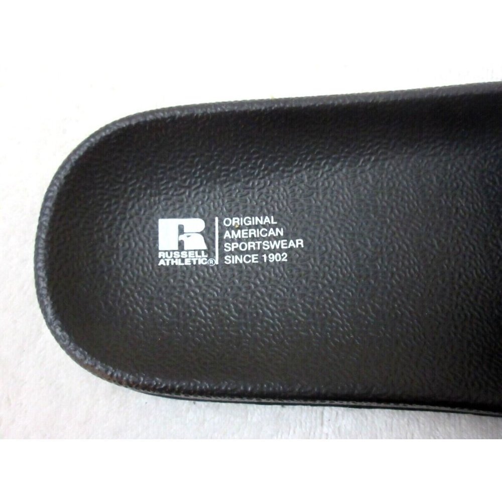 Russell Athletic Men's Since 1902 Logo Slide Sandal Black White Classic NWT - Picture 3 of 4
